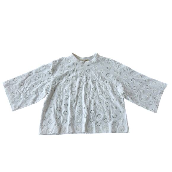 Madewell Embroidered Wide-Sleeve Boxy Tee Size XS NWT - Picture 2 of 6